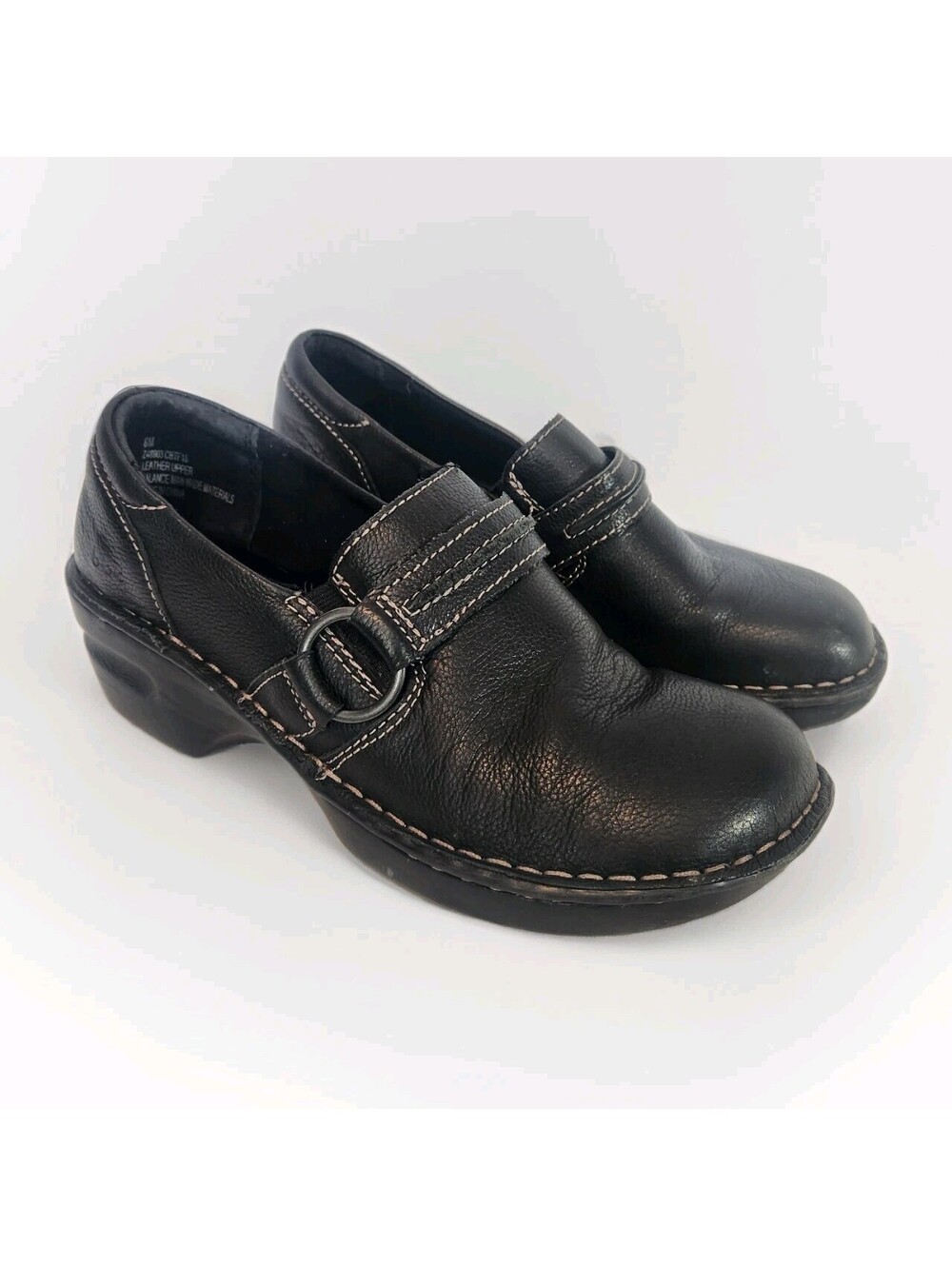 B.O.C. Born Burnett Women's 8M Clogs Slip-on Black Leather